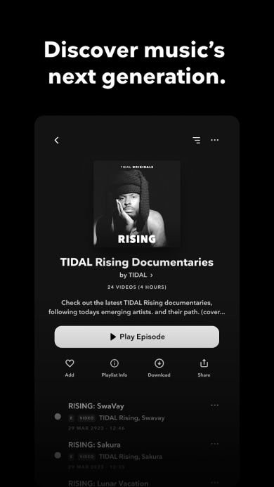 Giao diện thân thiện và dễ sử dụng của TIDAL Music