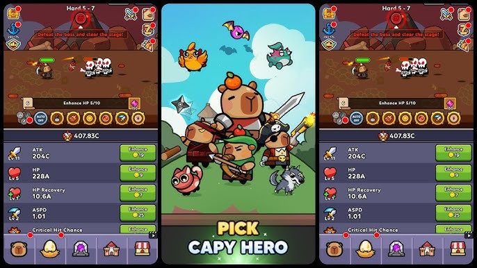 Tải Capybara Survivor MOD (Menu, Rất Nhiều Tiền, Miễn Chết) 1.0.05.01.02 APK