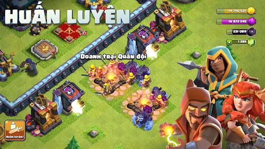 Tựa game Clash of Clans với đồ họa bắt mắt và hệ thống nhân vật phong phú
