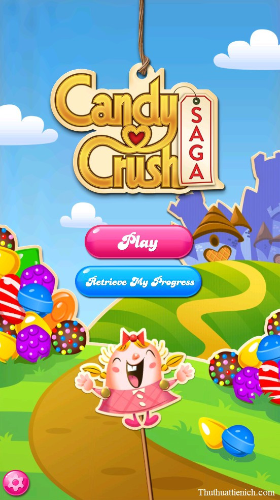 Giao diện Candy Crush Saga sau khi cài đặt MOD