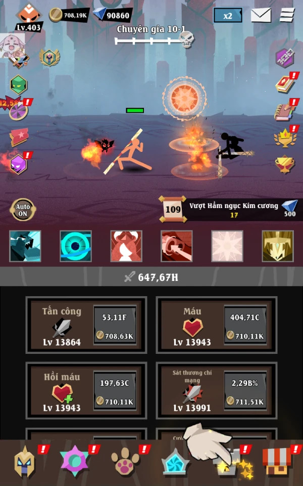Giao diện game Epic Stickman