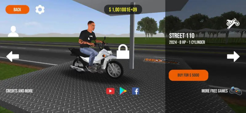 Giao diện game Moto Wheelie sau khi cài đặt