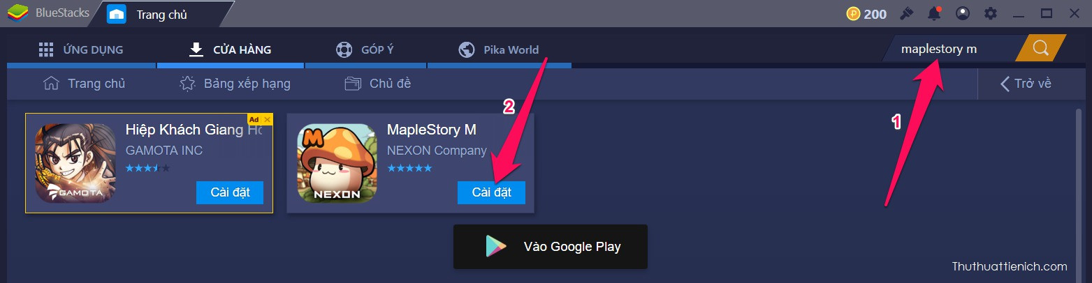 Hướng dẫn cách chơi Maplestory M trên máy tính dùng bàn phím &amp; chuột