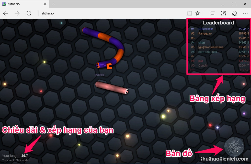 Hướng Dẫn Chơi Game Rắn Săn Mồi Slither.io Đầy Đủ Nhất