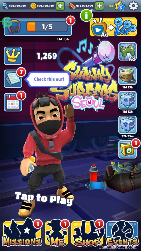 Tải Mod Subway Surfers Apk v4.1.0 (Vô hạn tiền, chìa khóa)