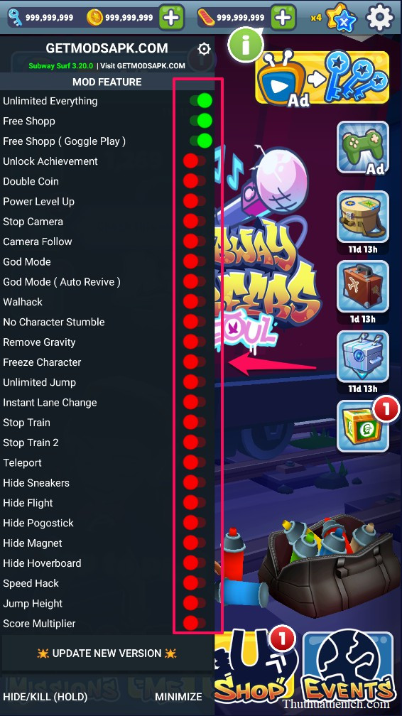 Tải Mod Subway Surfers Apk v4.1.0 (Vô hạn tiền, chìa khóa)